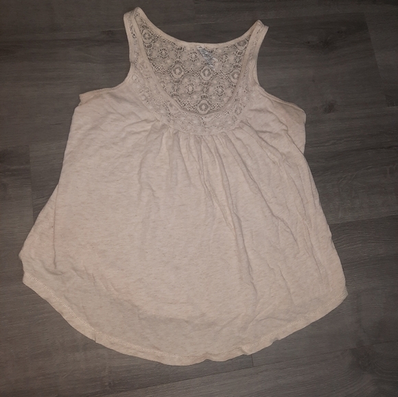 Aeropostale Cream Flowy Tank Top - Picture 2 of 6